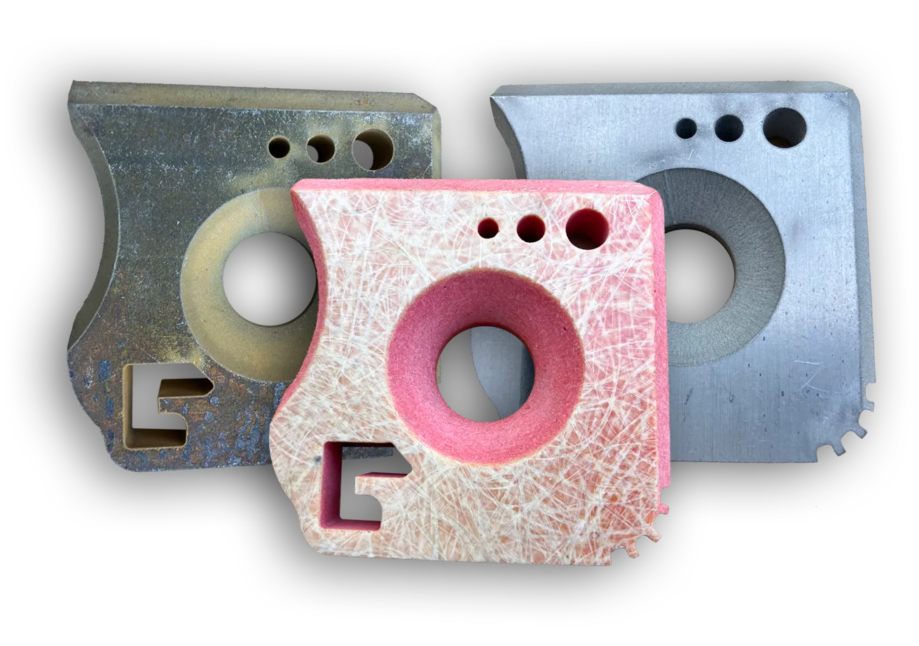 Cluster of waterjet cut components