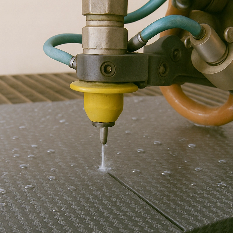 Waterjet cutting carbon fiber
